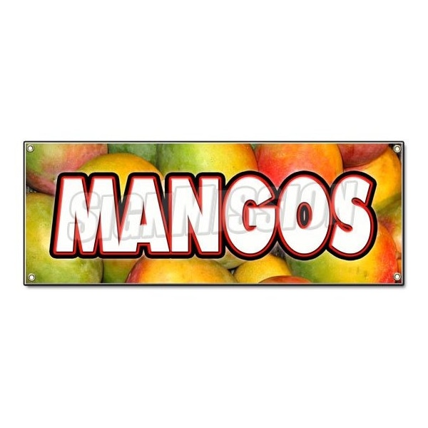 Signmission MANGOS BANNER SIGN tropical fruit stand farm produce farmers market juice B-Mangos - main